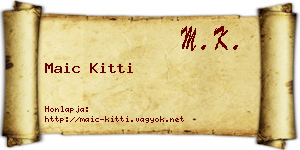 Maic Kitti névjegykártya